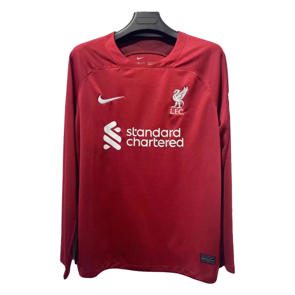 Men's Replica Liverpool Home Long Sleeves Soccer Jersey Shirt 2022/23 Nike