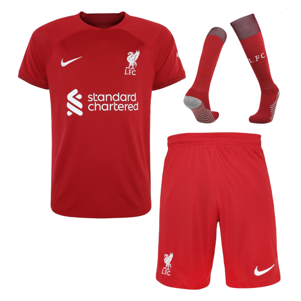 Kids Liverpool Home Soccer Jersey Whole Kit (Jersey+Shorts+Socks) 2022/23 Nike