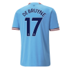 Men's Replica DE BRUYNE #17 Manchester City Home Soccer Jersey Shirt 2022/23 Puma