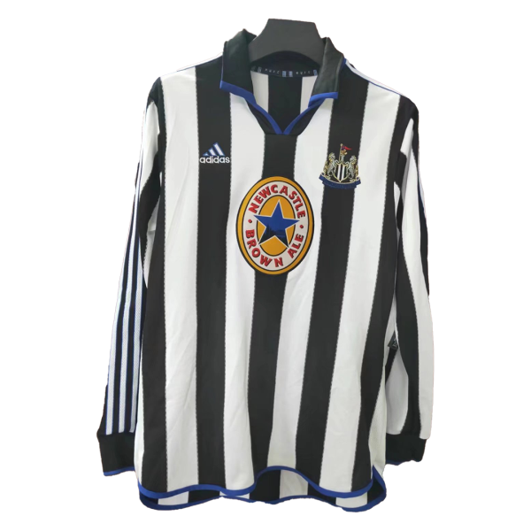Men's Retro 1999/00 Replica Newcastle Home Long Sleeves Soccer Jersey Shirt Adidas