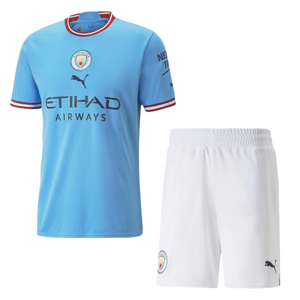 Men's Replica Manchester City Home Soccer Jersey Kit (Jersey+Shorts) 2022/23 Puma