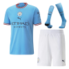Men's Replica Manchester City Home Soccer Jersey Whole Kit (Jersey+Shorts+Socks) 2022/23 Puma