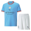 Kids Manchester City Home Soccer Jersey Kit (Jersey+Shorts) 2022/23 Puma