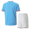 Kids Manchester City Home Soccer Jersey Kit (Jersey+Shorts) 2022/23 Puma