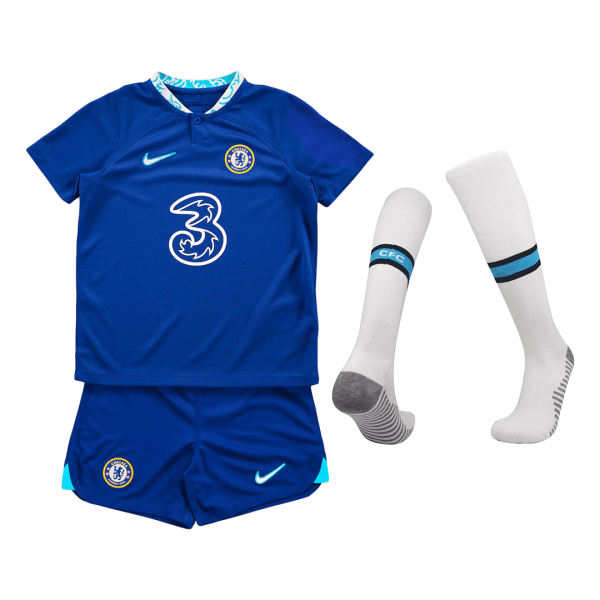 Kids Chelsea Home Soccer Jersey Whole Kit (Jersey+Shorts+Socks) 2022/23 Nike
