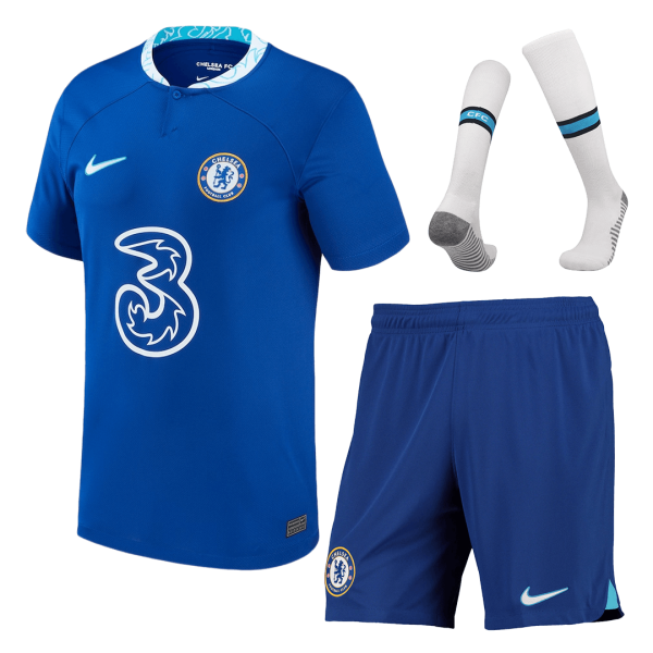 Men's Replica Chelsea Home Soccer Jersey Whole Kit (Jersey+Shorts+Socks) 2022/23 Nike