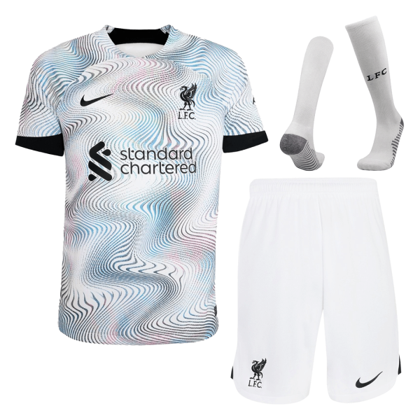 Men's Replica Liverpool Away Soccer Jersey Whole Kit (Jersey+Shorts+Socks) 2022/23 Nike