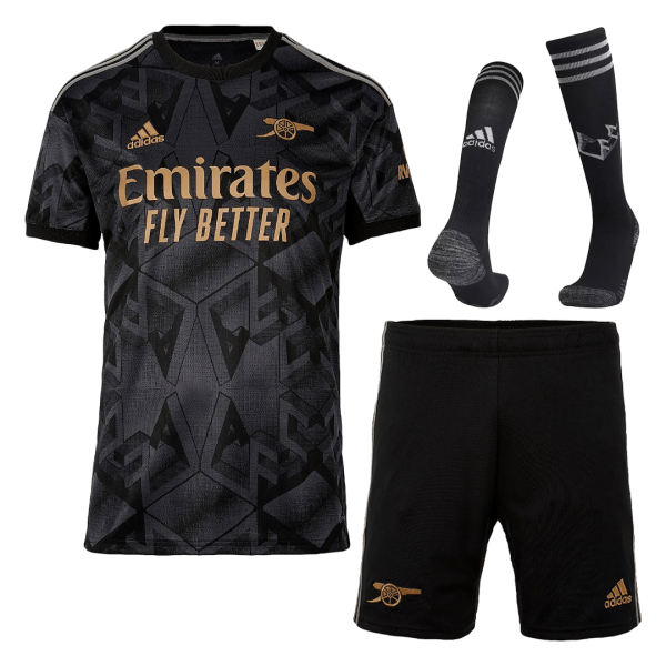 Men's Replica Arsenal Away Soccer Jersey Whole Kit (Jersey+Shorts+Socks) 2022/23 Adidas