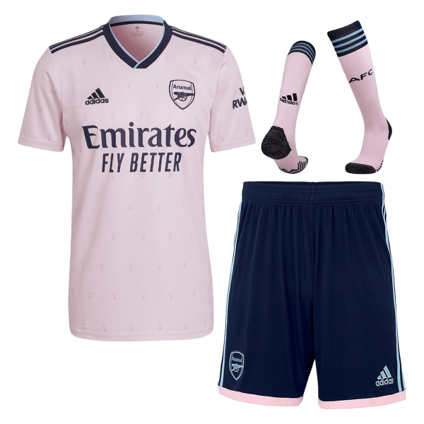 Men's Replica Arsenal Third Away Soccer Jersey Whole Kit (Jersey+Shorts+Socks) 2022/23 Adidas