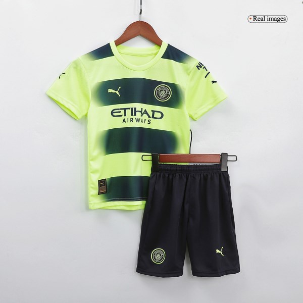 Kids Manchester City Third Away Soccer Jersey Kit (Jersey+Shorts) 2022/23 Puma