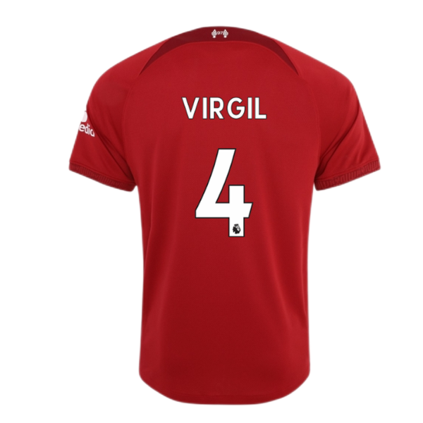 Men's Replica VIRGIL #4 Liverpool Home Soccer Jersey Shirt 2022/23 Nike