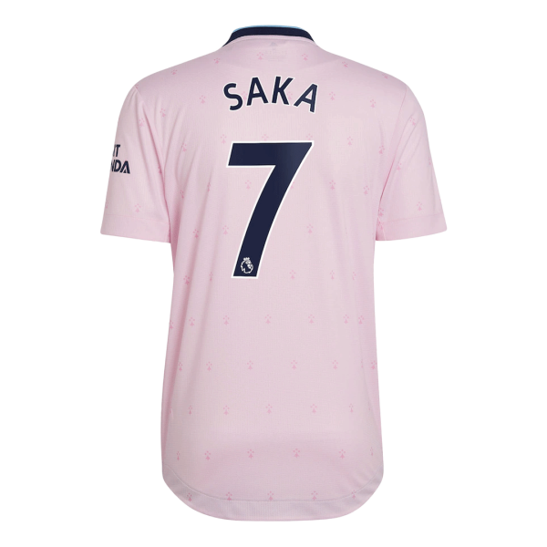 Men's Authentic SAKA #7 Arsenal Third Away Soccer Jersey Shirt 2022/23 Adidas