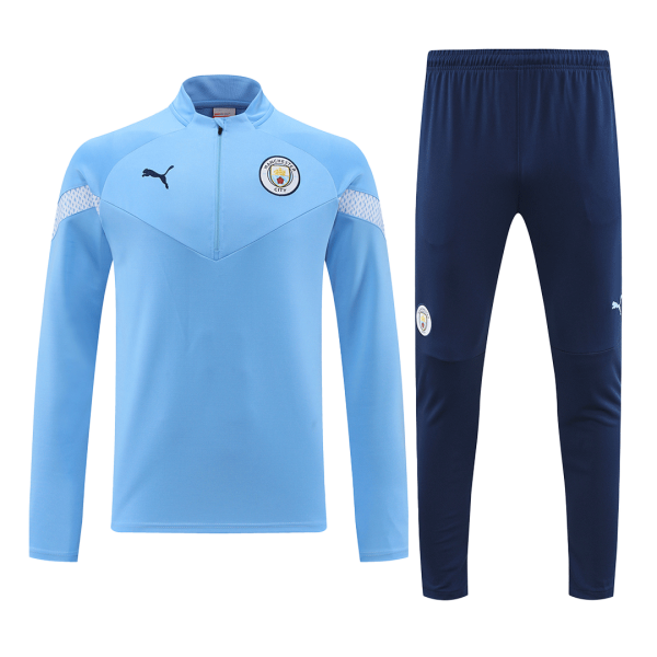 Men's Manchester City Zipper Tracksuit Sweat Shirt Kit (Top+Trousers) 2022/23 Puma