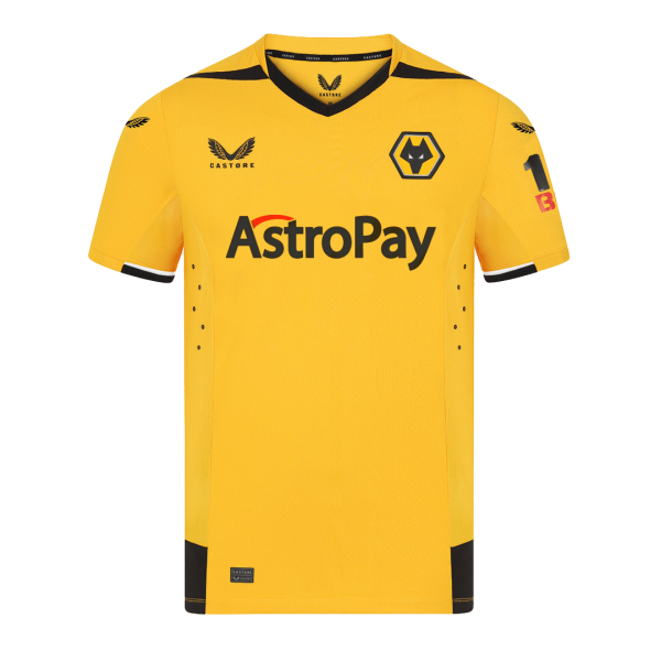 Men's Authentic Wolverhampton Wanderers Home Soccer Jersey Shirt 2022/23 Castore