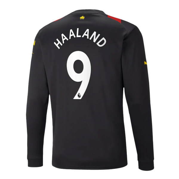 Men's Authentic HAALAND #9 Manchester City Away Soccer Long Sleeves Jersey Shirt 2022/23 Puma