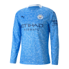 Men's Replica Manchester City Home Long Sleeves Soccer Jersey Shirt 2020/21 Puma