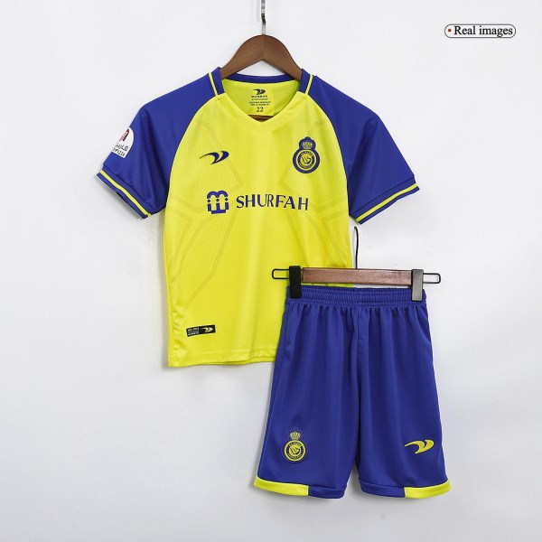 Kids Al Nassr Home Soccer Jersey Kit (Jersey+Shorts) 2022/23 Duneus
