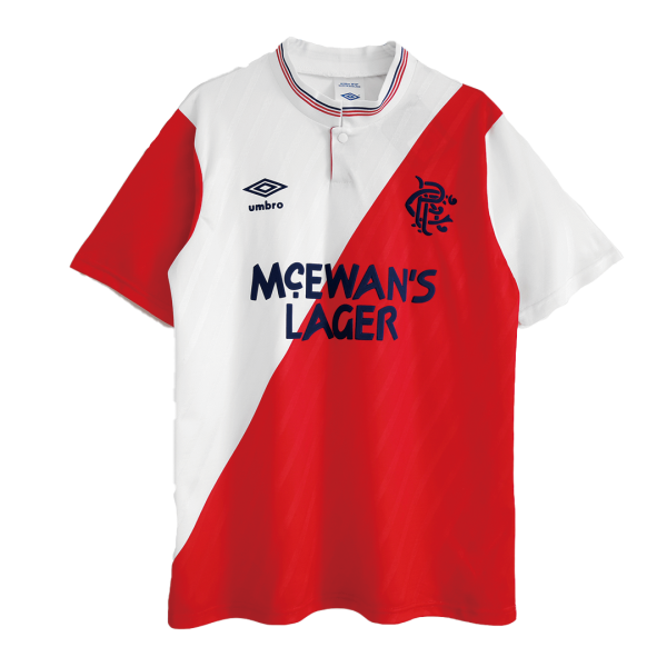 Men's Retro 1987/88 Glasgow Rangers Away Soccer Jersey Shirt Umbro