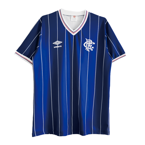 Men's Retro 1982/83 Glasgow Rangers Home Soccer Jersey Shirt Umbro