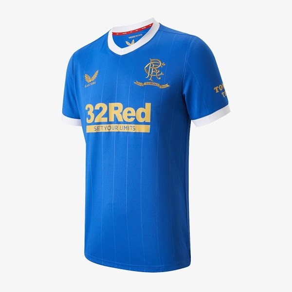 Men's Replica Glasgow Rangers Home Soccer Jersey Shirt 2021/22 Castore