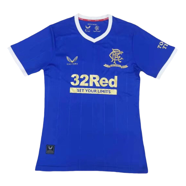 Men's Authentic Glasgow Rangers Home Soccer Jersey Shirt 2021/22 Castore