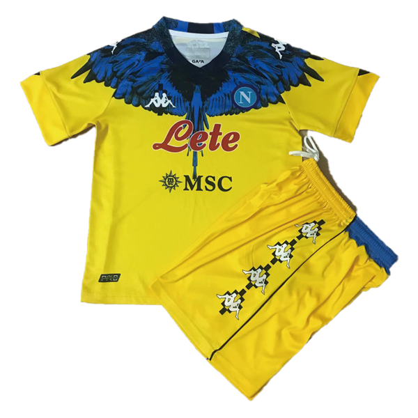 Kids Napoli Soccer Jersey Kit (Jersey+Shorts) 2021 Kappa