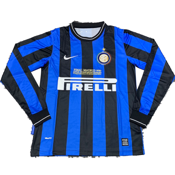 Men's Retro 2010 Replica Inter Milan Home Long Sleeves Soccer Jersey Shirt Nike