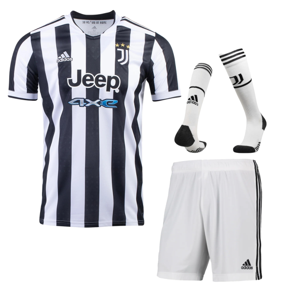 Men's Replica Juventus Home Soccer Jersey Whole Kit (Jersey+Shorts+Socks) 2021/22 Adidas