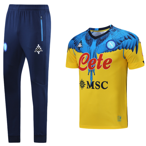 Men's Napoli Soccer Training Kit (Top+Pants) 2021/22 Kappa