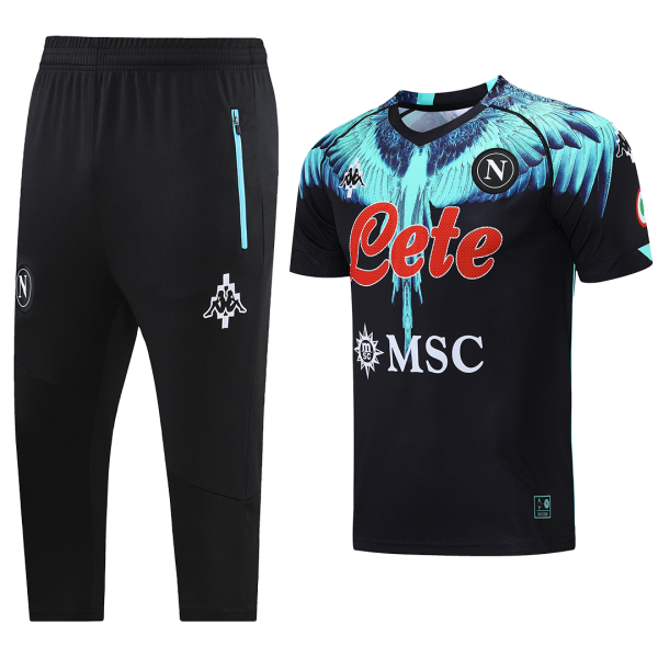 Men's Napoli Soccer Training Kit (Top+3/4Pants) 2021/22 Kappa