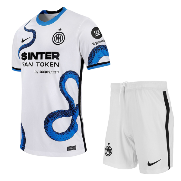 Kids Inter Milan Away Soccer Jersey Kit (Jersey+Shorts) 2021/22 Nike