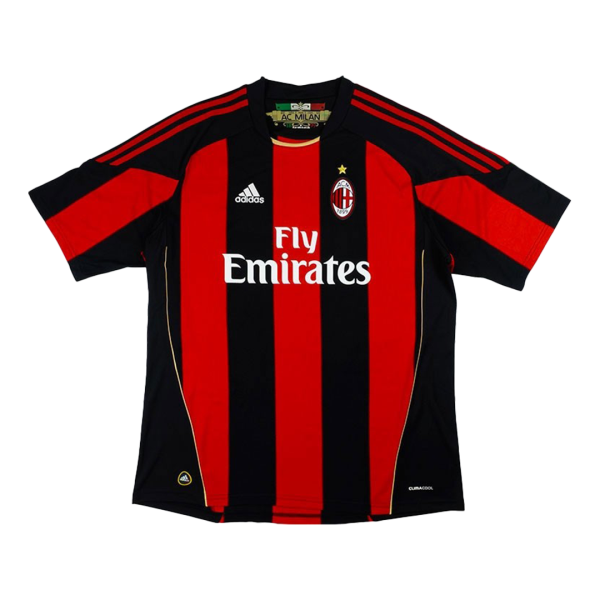 Men's Retro 2010/11 AC Milan Home Soccer Jersey Shirt Adidas