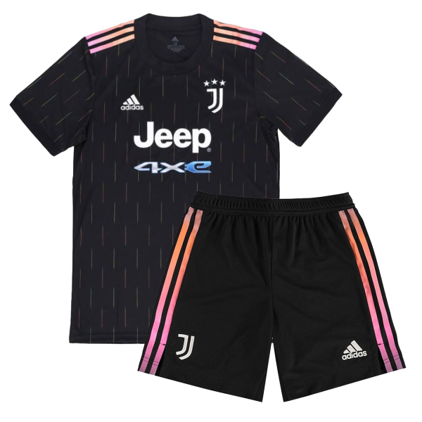 Kids Juventus Away Soccer Jersey Kit (Jersey+Shorts) 2021/22 Adidas