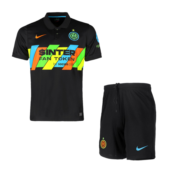 Kids Inter Milan Third Away Soccer Jersey Kit (Jersey+Shorts) 2021/22 Nike