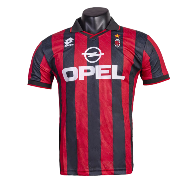 Men's Retro 1995/96 AC Milan Home Soccer Jersey Shirt