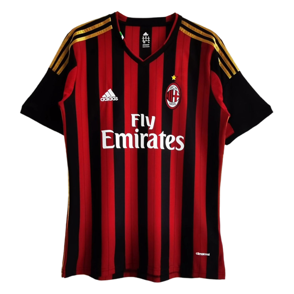 Men's Retro 2013/14 AC Milan Home Soccer Jersey Shirt Adidas