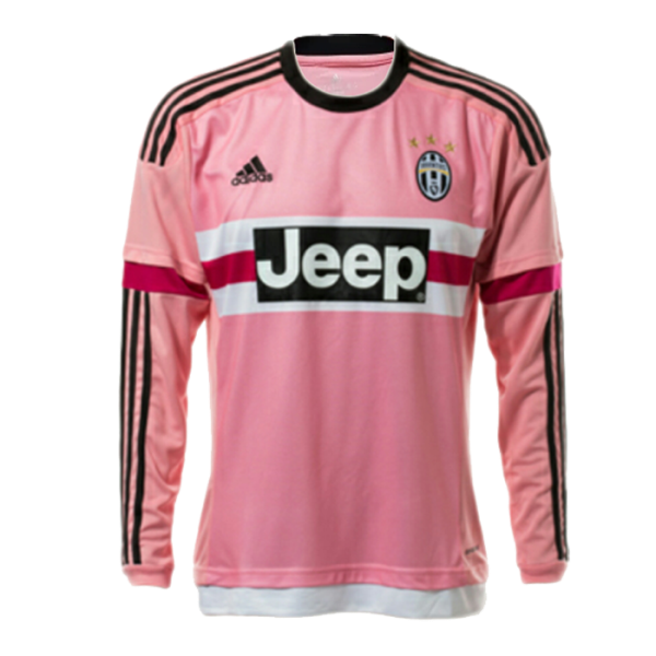 Men's Retro 2015/16 Replica Juventus Away Long Sleeves Soccer Jersey Shirt Adidas