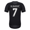 Men's Authentic VLAHOVIĆ #7 Juventus Away Soccer Jersey Shirt 2021/22 Adidas