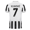 Men's Authentic VLAHOVIĆ #7 Juventus Home Soccer Jersey Shirt 2021/22 Adidas