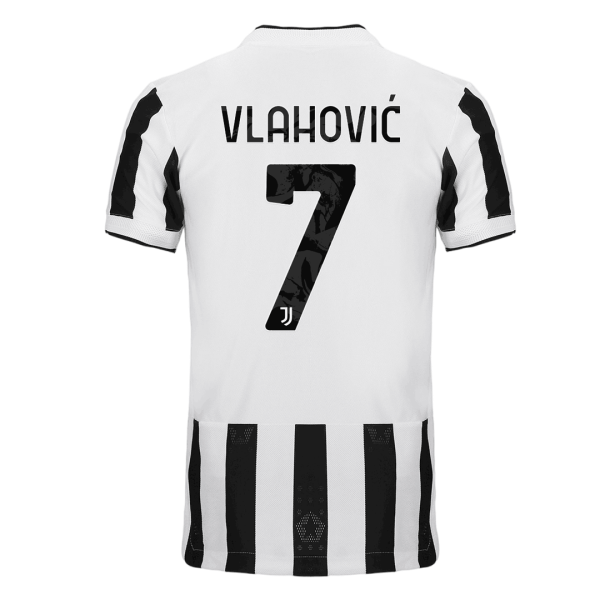 Men's Authentic VLAHOVIĆ #7 Juventus Home Soccer Jersey Shirt 2021/22 Adidas