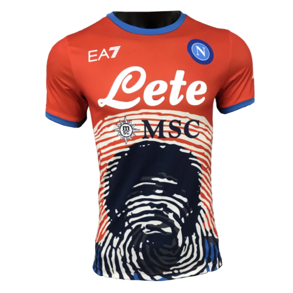 Men's Authentic Napoli 'Red Maradona' Special Soccer Jersey Shirt 2021/22 EA7