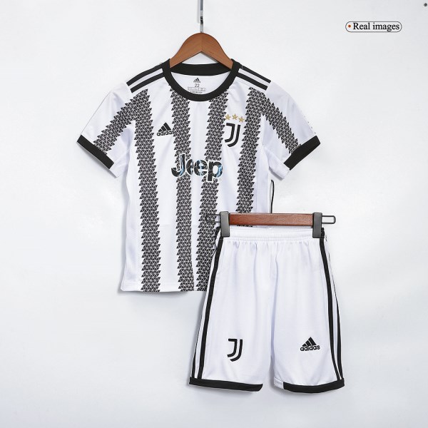 Kids Juventus Home Soccer Jersey Kit (Jersey+Shorts) 2022/23 Adidas