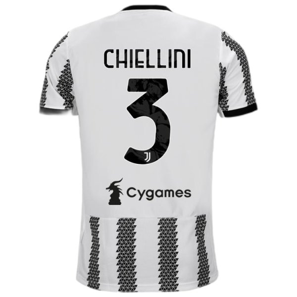 Men's Replica CHIELLINI #3 Juventus Home Soccer Jersey Shirt 2022/23 Adidas