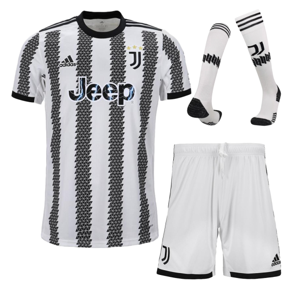 Men's Replica Juventus Home Soccer Jersey Whole Kit (Jersey+Shorts+Socks) 2022/23 Adidas