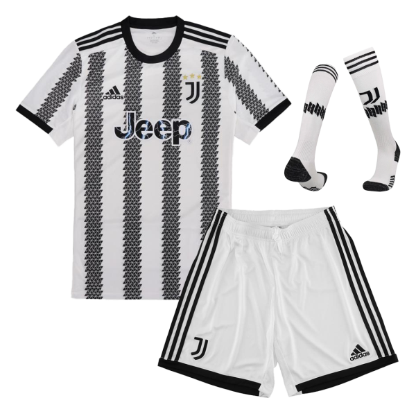 Kids Juventus Home Soccer Jersey Whole Kit (Jersey+Shorts+Socks) 2022/23 Adidas