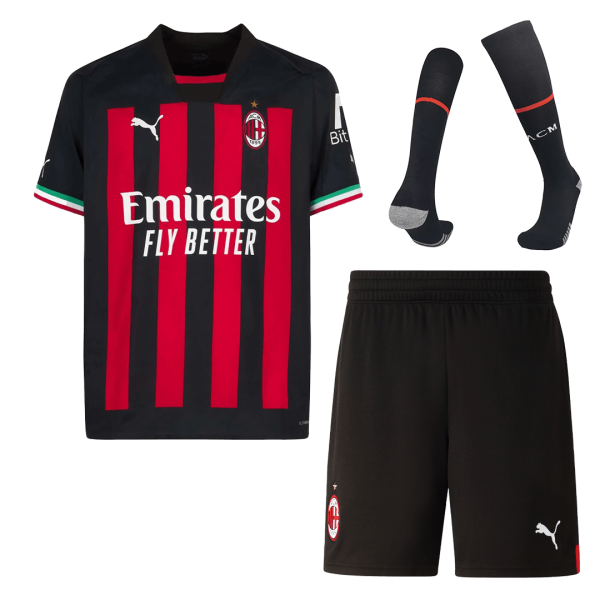 Men's Replica AC Milan Home Soccer Jersey Whole Kit (Jersey+Shorts+Socks) 2022/23 Puma