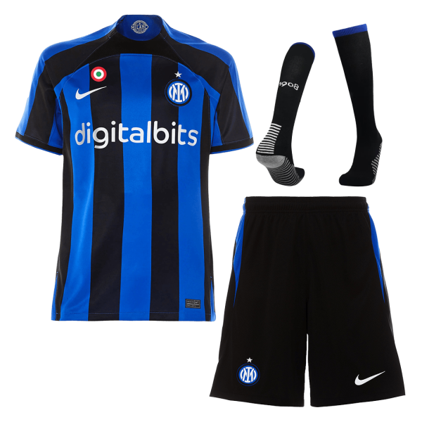 Men's Replica Inter Milan Home Soccer Jersey Whole Kit (Jersey+Shorts+Socks) 2022/23 Nike