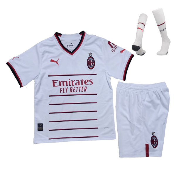 Kids AC Milan Away Soccer Jersey Whole Kit (Jersey+Shorts+Socks) 2022/23 Adidas