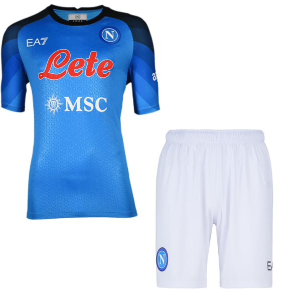 Men's Replica Napoli Home Soccer Jersey Kit (Jersey+Shorts) 2022/23 Kappa