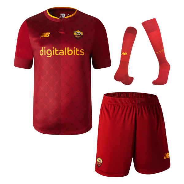 Men's Replica Roma Home Soccer Jersey Whole Kit (Jersey+Shorts+Socks) 2022/23 NewBalance
